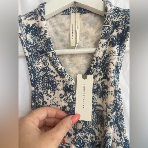 Anthropologie Printed Henley Tank Top Size Small NEW - Picture 6 of 11